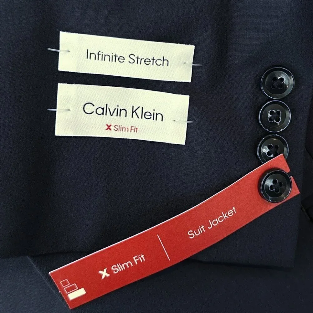 Calvin Klein Navy Malbin Slim Fit Stretch Wool Sport Coat Jacket NWT New 42R
